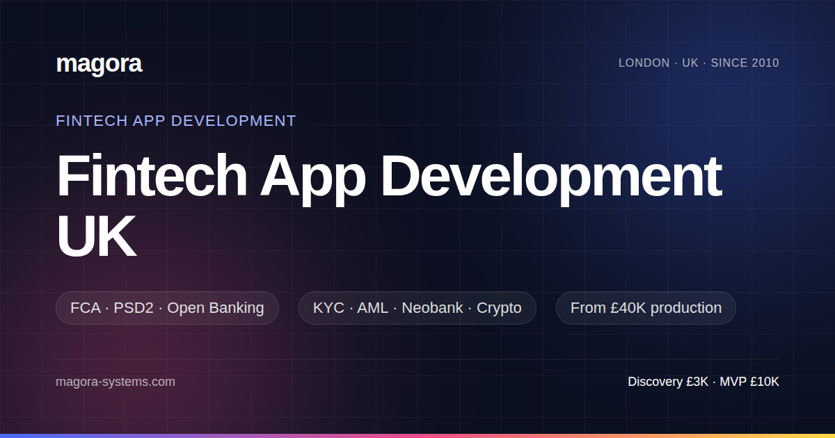 Fintech App Development UK | FCA, PSD2, Open Banking | Magora