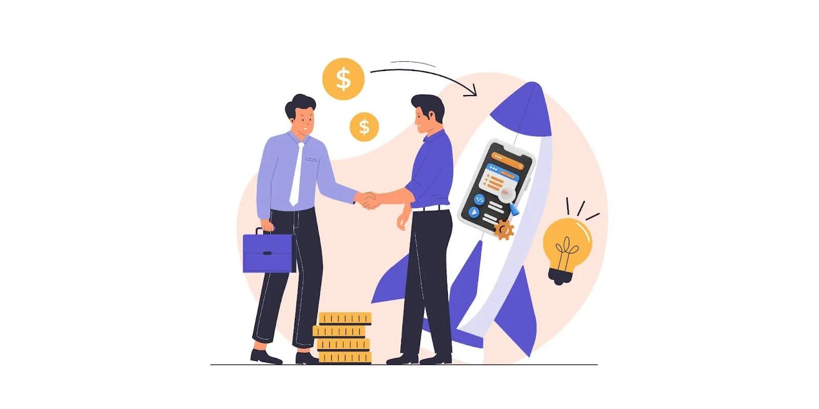 Two people meeting about app development