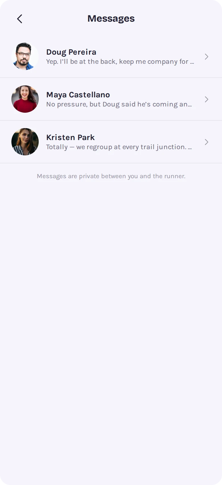 Private messages between members