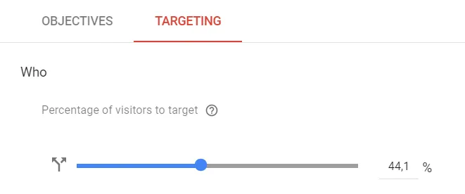 Change the weight of the options objectives and targeting