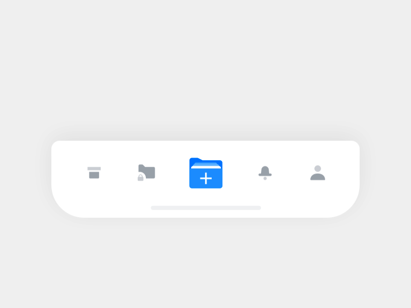 Animated button on the tab bar of an app