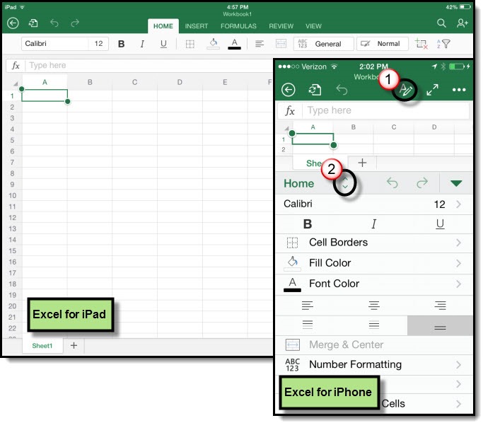 microsoft excel for iphone