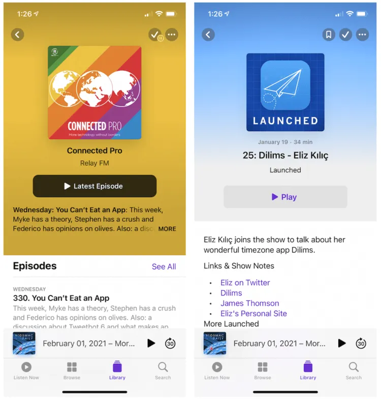 podcast app iOS