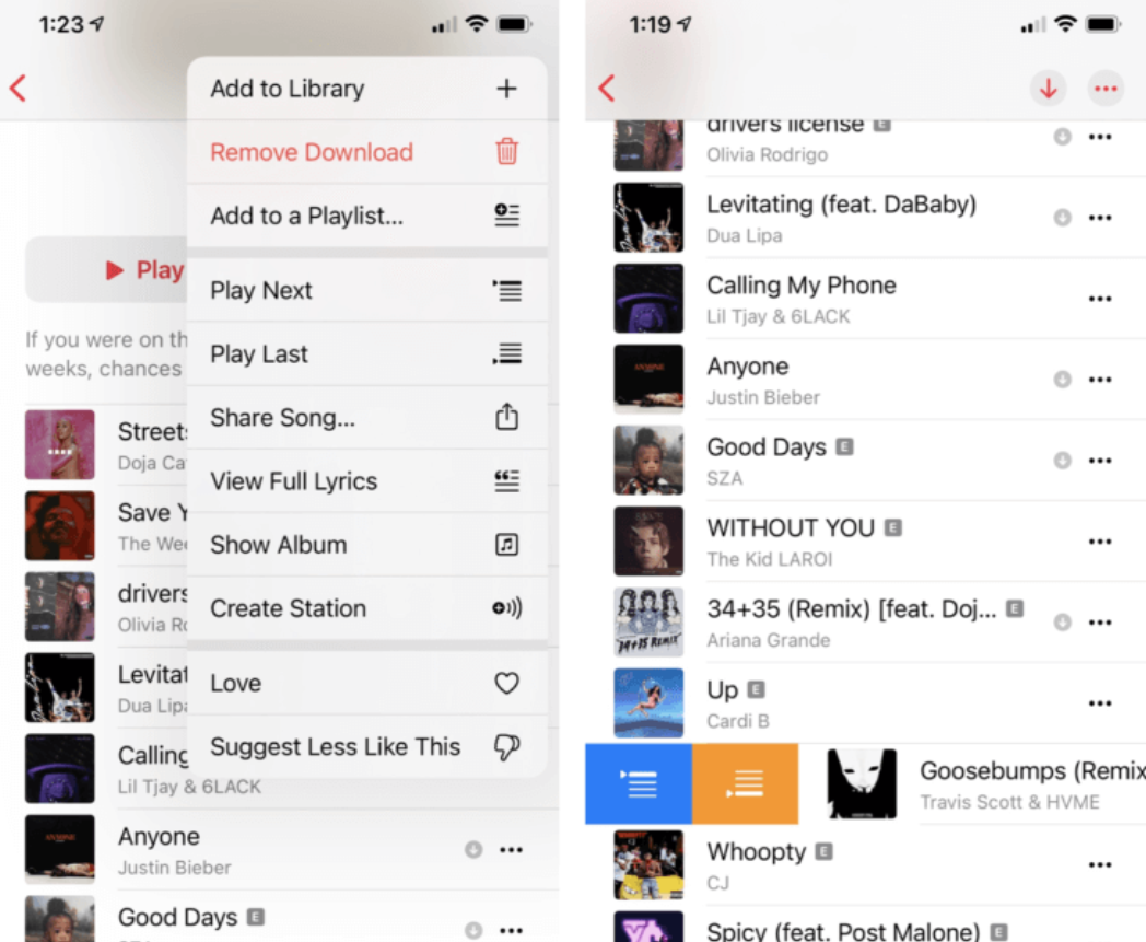 iOS Music app update
