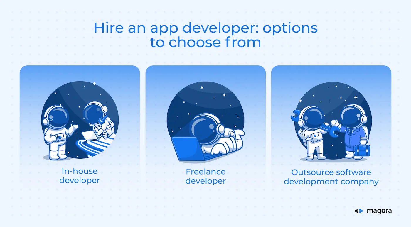 Hire an app developer options to choose from